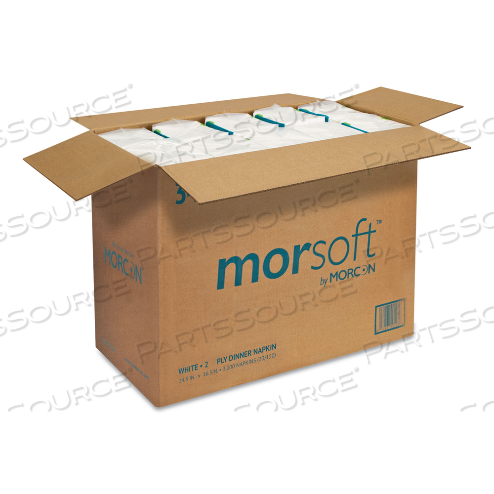 MORSOFT DINNER NAPKINS, 2-PLY, 14.5 X 16.5, WHITE MORSOFT DINNER NAPKINS, 2-PLY, 14.5 X 16.5, WHITE