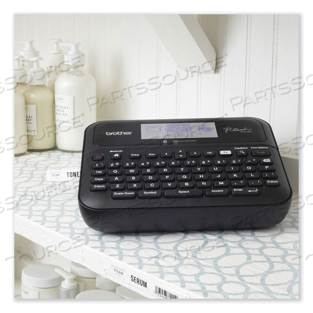 D-610BTVP CONNECTED LABEL MAKER WITH COLOR DISPLAY, 30 MM/S PRINT SPEED, 14.2 X 6 X 13.3 by Brother D-610BTVP CONNECTED LABEL MAKER WITH COLOR DISPLAY, 30 MM/S PRINT SPEED, 14.2 X 6 X 13.3 by Brother