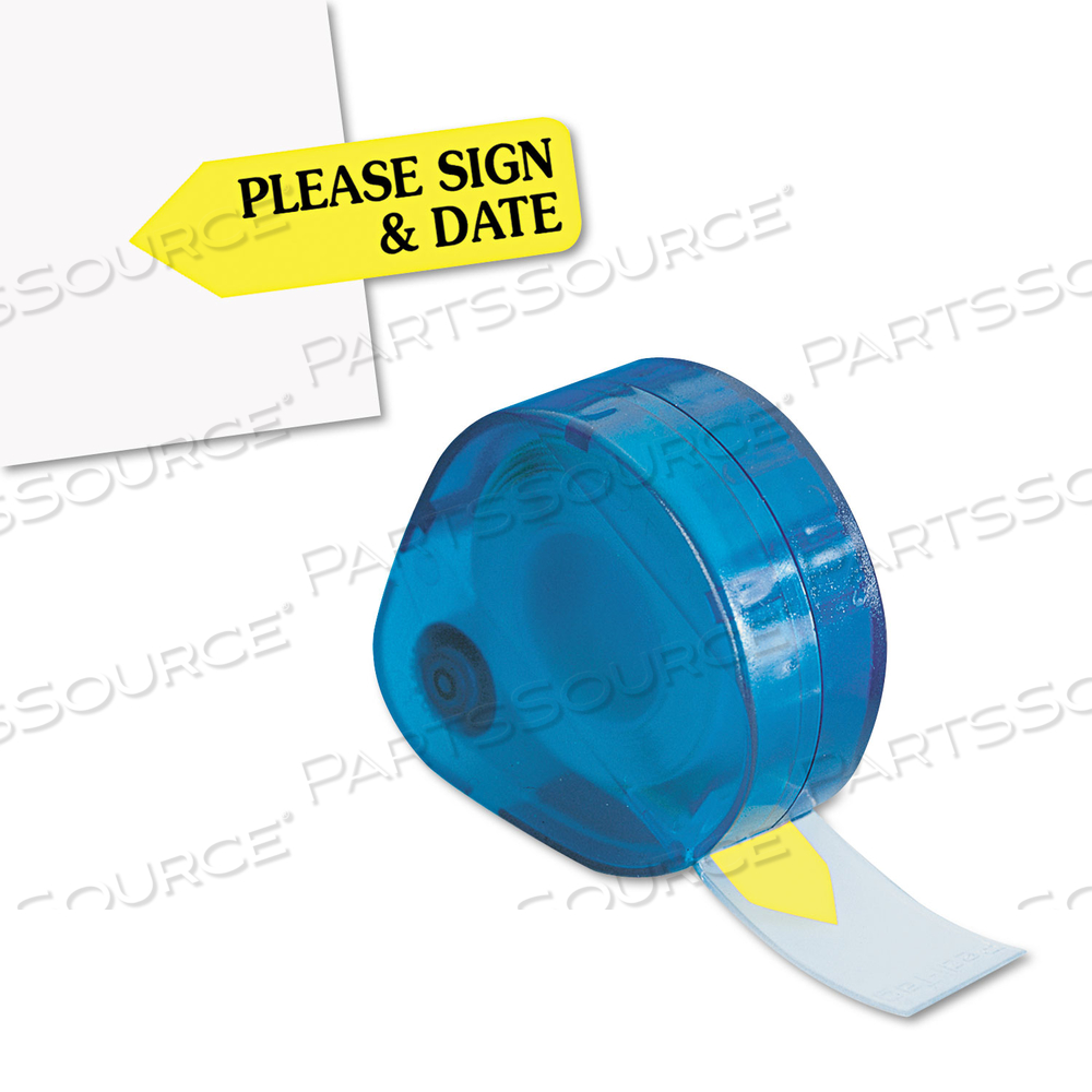 ARROW MESSAGE PAGE FLAG REFILLS, "PLEASE SIGN AND DATE", YELLOW, 120/ROLL by Redi-Tag