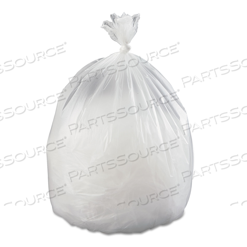 HIGH-DENSITY INTERLEAVED COMMERCIAL CAN LINERS, 60 GAL, 14 MICRONS, 38" X 60", CLEAR, 25 BAGS/ROLL by Inteplast Group