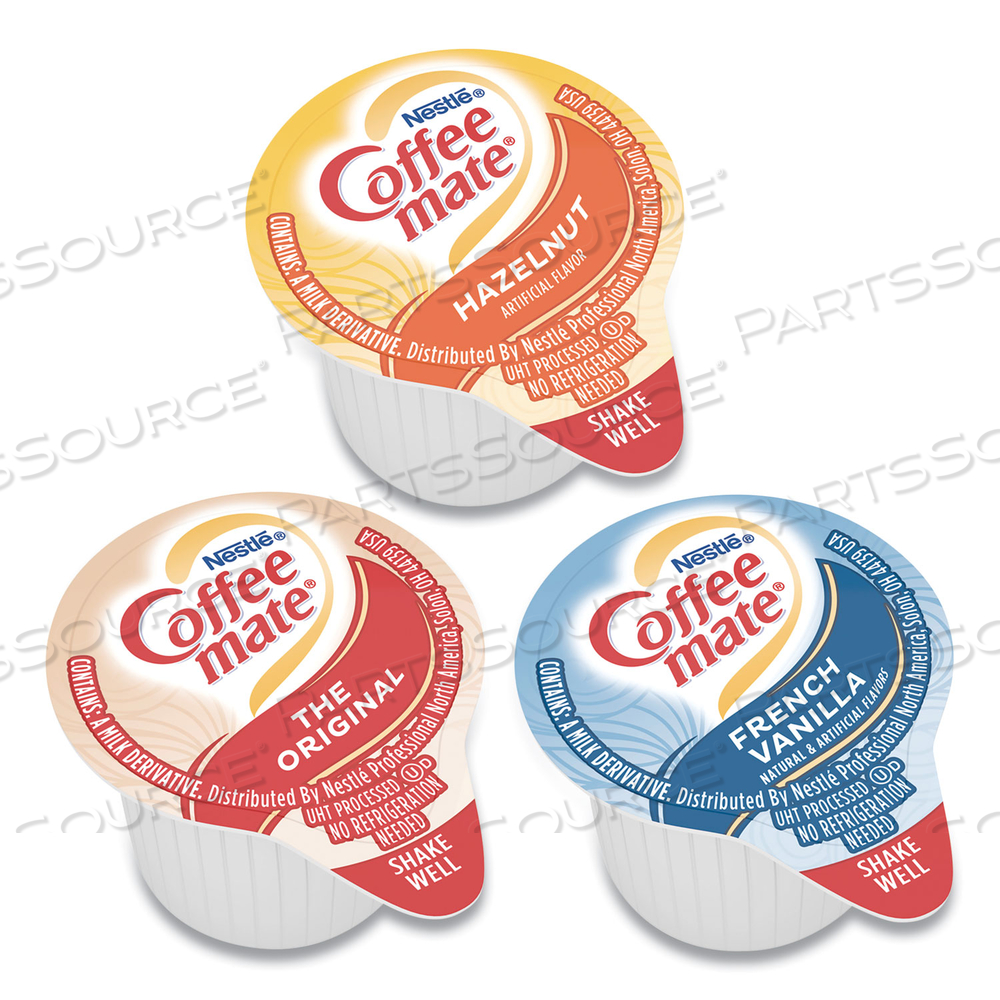 LIQUID COFFEE CREAMER, FRENCH VANILLA/HAZELNUT/ORIGINAL, 0.38 OZ MINI CUPS by Coffee-Mate