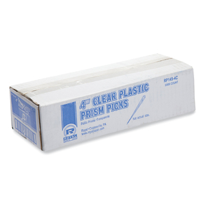 PRISM PICKS, 4", CLEAR, 500/BOX, 5 BOXES/CARTON by Royal Paper