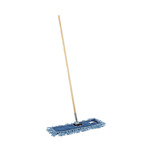 DRY MOPPING KIT, 24 X 5 BLUE SYNTHETIC HEAD, 60" NATURAL WOOD/METAL HANDLE by Boardwalk DRY MOPPING KIT, 24 X 5 BLUE SYNTHETIC HEAD, 60" NATURAL WOOD/METAL HANDLE by Boardwalk