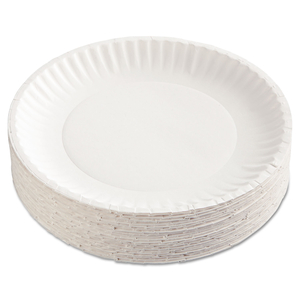 PAPER PLATES, 9" DIA, WHITE by AJM Packaging Corporation