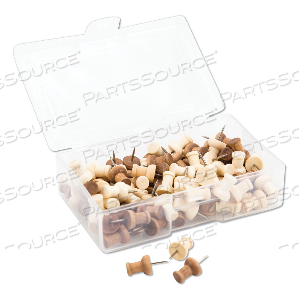 FASHION PUSH PINS, WOOD, ASSORTED, 0.38" by U Brands