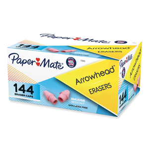 ARROWHEAD ERASER CAPS, FOR PENCIL MARKS, PINK by Paper Mate