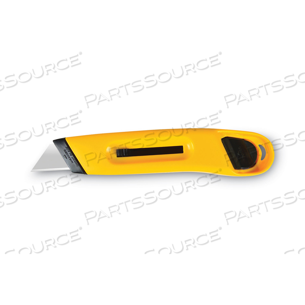 PLASTIC UTILITY KNIFE WITH RETRACTABLE BLADE AND SNAP CLOSURE, 6" PLASTIC HANDLE, YELLOW by Cosco