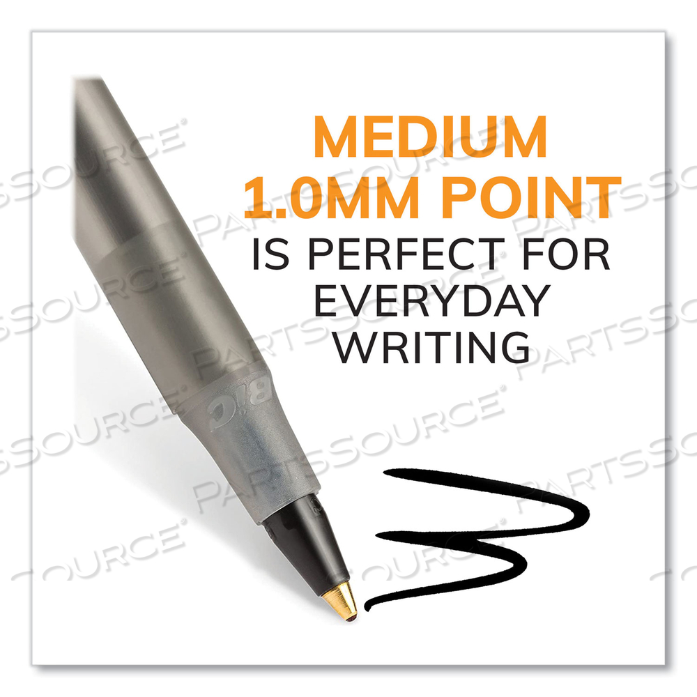 ROUND STIC XTRA LIFE BALLPOINT PEN, STICK, MEDIUM 1 MM, BLACK INK, TRANSLUCENT BLACK BARREL by BIC ROUND STIC XTRA LIFE BALLPOINT PEN, STICK, MEDIUM 1 MM, BLACK INK, TRANSLUCENT BLACK BARREL by BIC