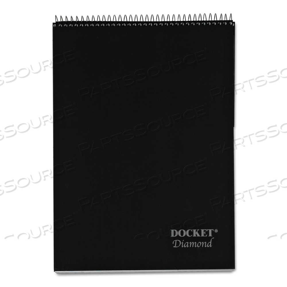 DOCKET DIAMOND TOP-WIRE RULED PLANNING PAD, WIDE/LEGAL RULE, BLACK COVER, 60 WHITE 8.5 X 11.75 SHEETS by Tops
