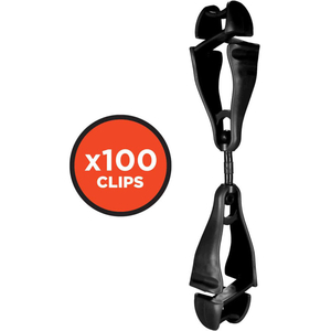 SWIVEL GLOVE CLIP HOLDER, DUAL CLIPS, 100-PACK, BLACK by Ergodyne SWIVEL GLOVE CLIP HOLDER, DUAL CLIPS, 100-PACK, BLACK by Ergodyne