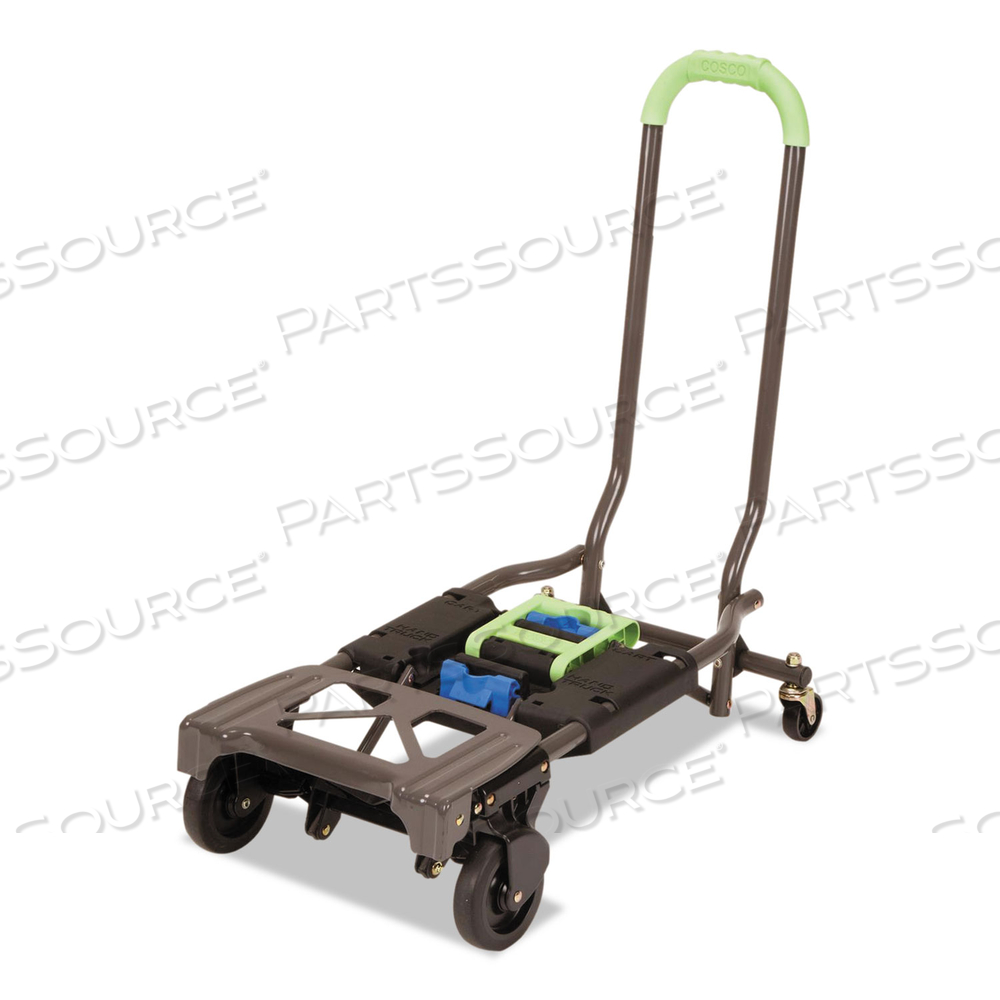 2-IN-1 MULTI-POSITION HAND TRUCK AND CART, 300 LBS, 16.63 X 12.75 X 49.25, BLUE/GREEN by Cosco
