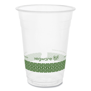 96-SERIES COLD CUP, 16 OZ, CLEAR/GREEN by Vegware