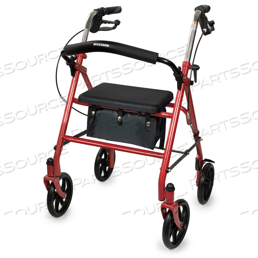 4-WHEEL ROLLATOR, RED by McKesson