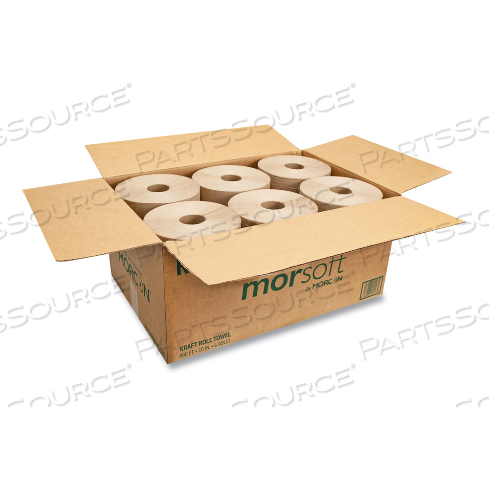 10 INCH ROLL TOWELS, 1-PLY, 10" X 800 FT, KRAFT/CARTON 