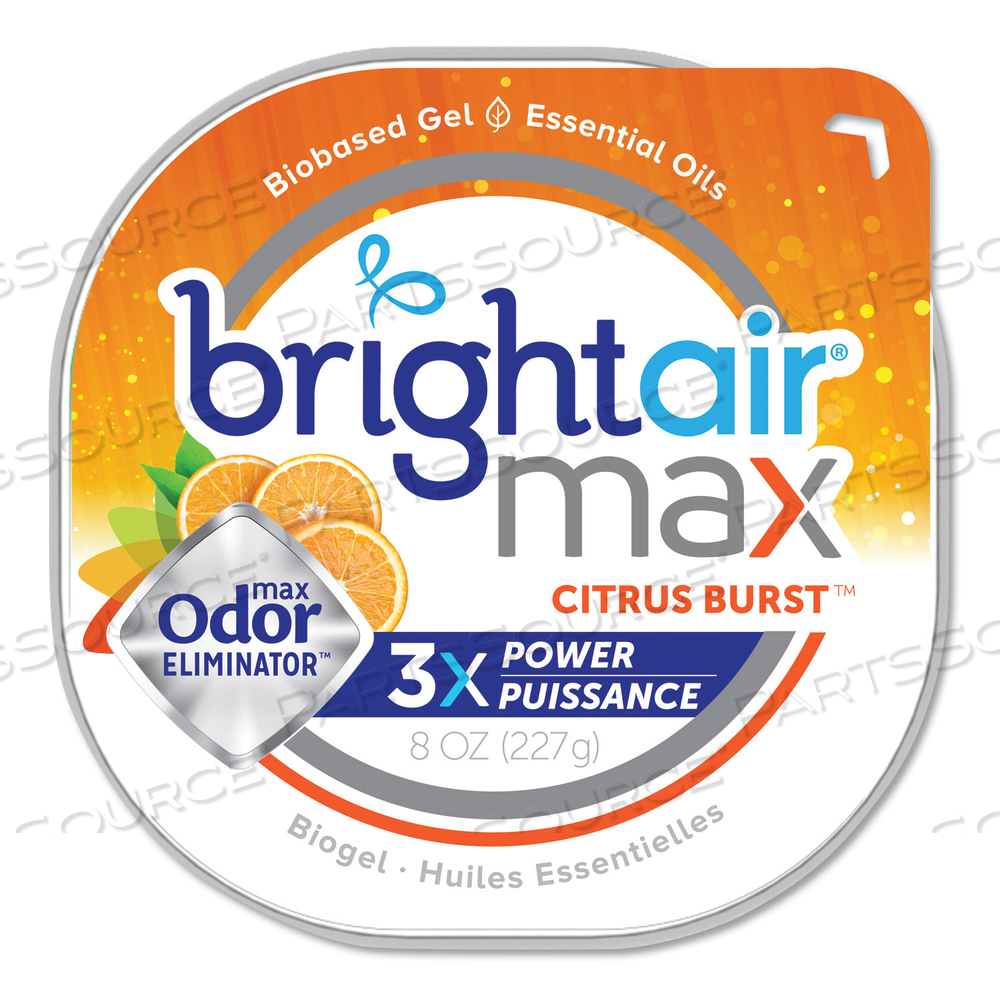 MAX ODOR ELIMINATOR AIR FRESHENER, CITRUS BURST, 8 OZ JAR by Bright Air