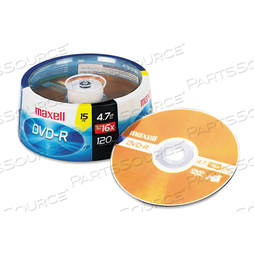 DVD-R RECORDABLE DISC, 4.7 GB, 16X, SPINDLE, GOLD by Maxell