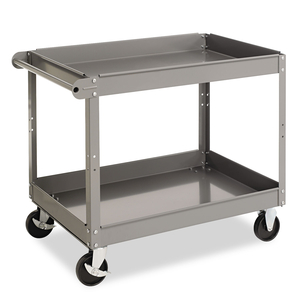 TWO-SHELF METAL CART, METAL, 2 SHELVES, 500 LB CAPACITY, 24" X 36" X 32", GRAY by Tennsco Corp.
