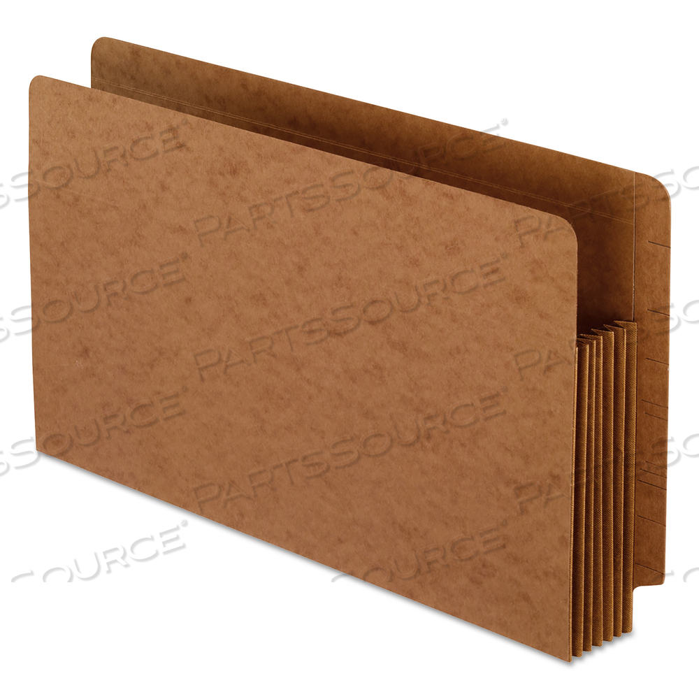 HEAVY-DUTY END TAB FILE POCKETS, 5.25" EXPANSION, LEGAL SIZE, RED FIBER by Esselte Pendaflex Corp.