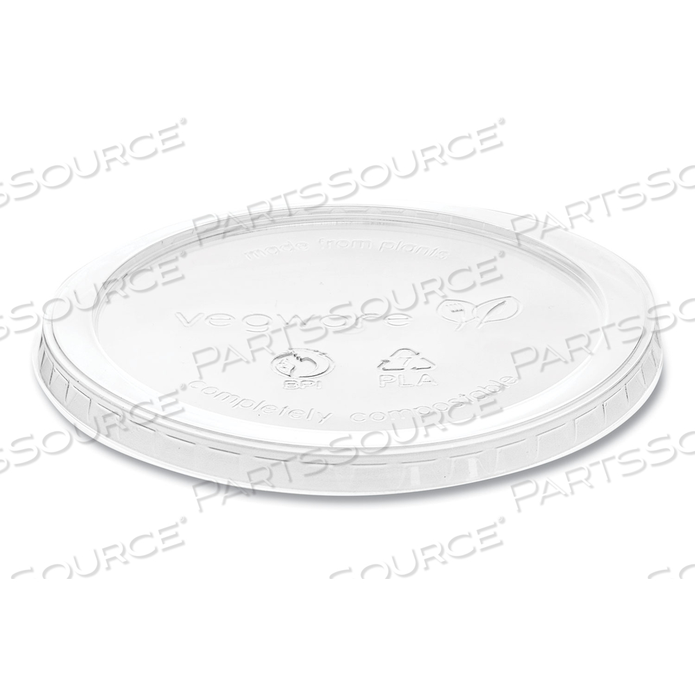 ROUND DELI POT LIDS, FOR 8 OZ TO 32 OZ DELI CONTAINERS, PLASTIC by Vegware ROUND DELI POT LIDS, FOR 8 OZ TO 32 OZ DELI CONTAINERS, PLASTIC by Vegware