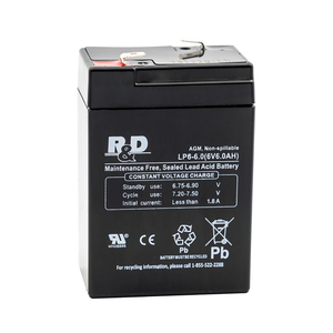 6 VOLT 6.0 AH SEALED LEAD ACID REPLACEMENT BATTERY by R&D Batteries, Inc.