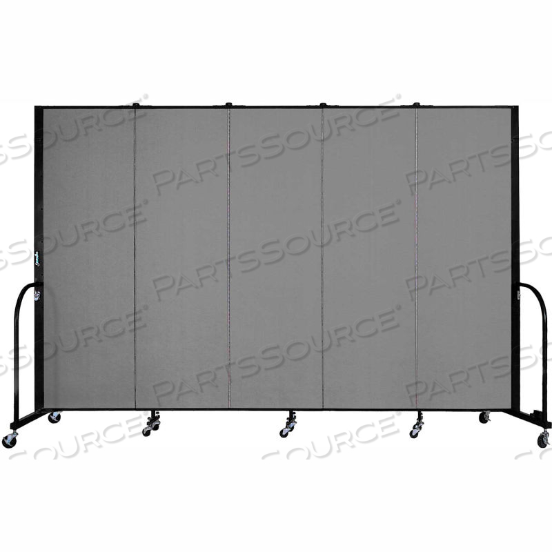 PORTABLE ROOM DIVIDER - 5 PANEL - 6'H X 9'5"L - STONE by Screenflex