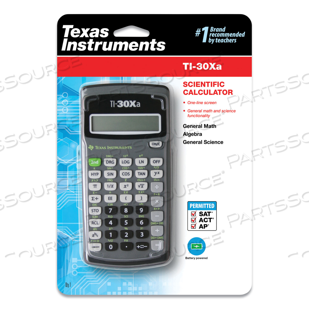 10-DIGIT SCIENTIFIC CALCULATOR, BATTERY POWER, 3-1/10" X 6" X 4/5", BLACK by Texas Instruments 10-DIGIT SCIENTIFIC CALCULATOR, BATTERY POWER, 3-1/10" X 6" X 4/5", BLACK by Texas Instruments