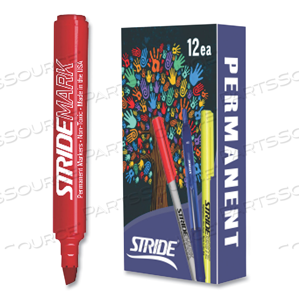 STRIDEMARK PERMANENT MARKER, FINE BULLET TIP, RED by Stride