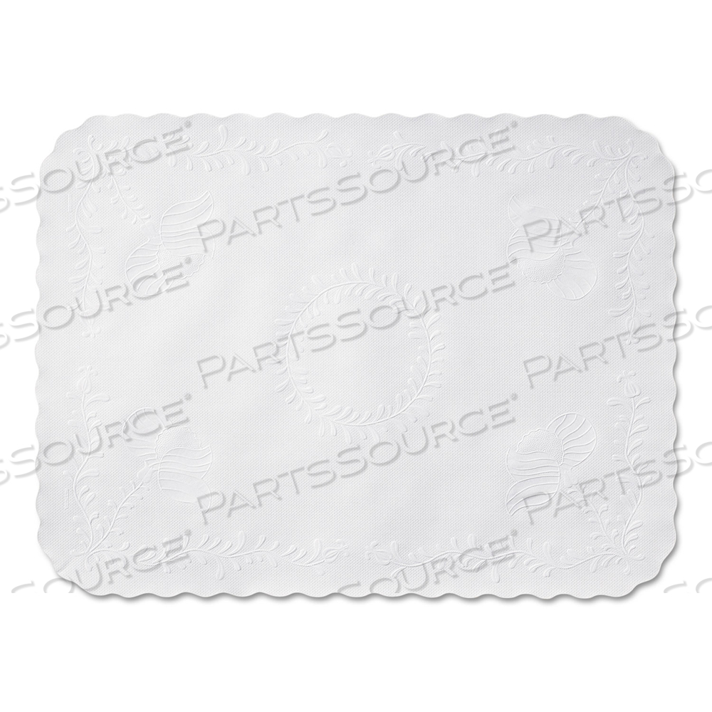 SCALLOPED EDGE TRAYMAT, BOND PAPER, WHITE, 16.63 X 12.75 by Hoffmaster SCALLOPED EDGE TRAYMAT, BOND PAPER, WHITE, 16.63 X 12.75 by Hoffmaster