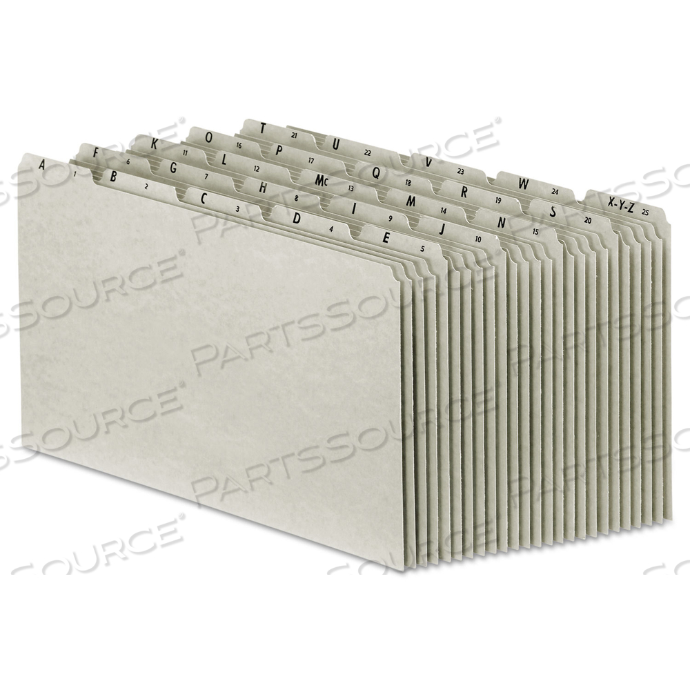TOP TAB A-Z FILE GUIDES, 1/5-CUT TOP TAB, A TO Z, 8.5 X 14, GRAY 