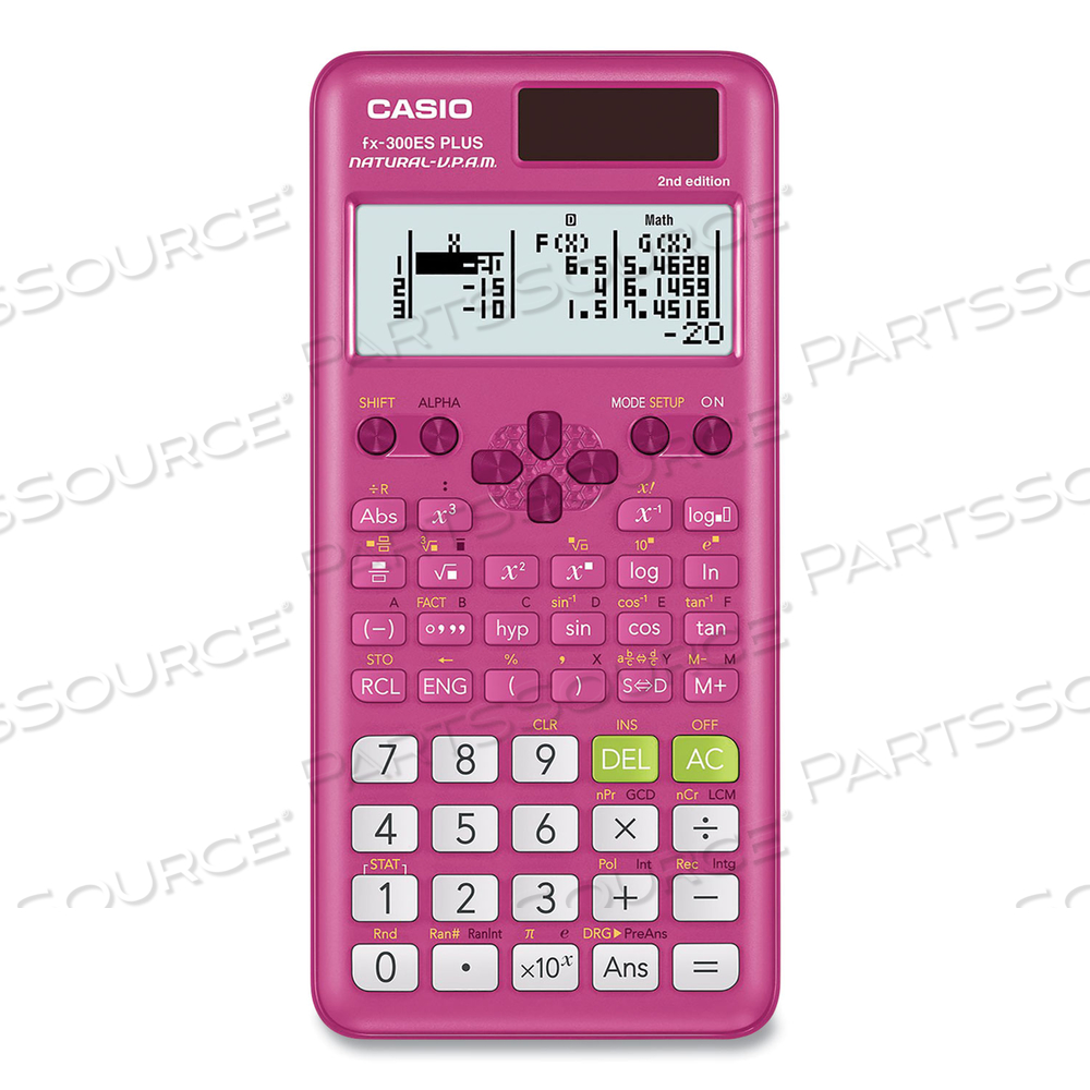 FX-300ES PLUS 2ND EDITION SCIENTIFIC CALCULATOR, 16-DIGIT LCD, PINK by Casio