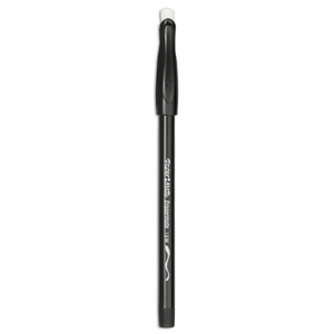 ERASER MATE BALLPOINT PEN, STICK, MEDIUM 1 MM, BLACK INK, BLACK BARREL by Paper Mate