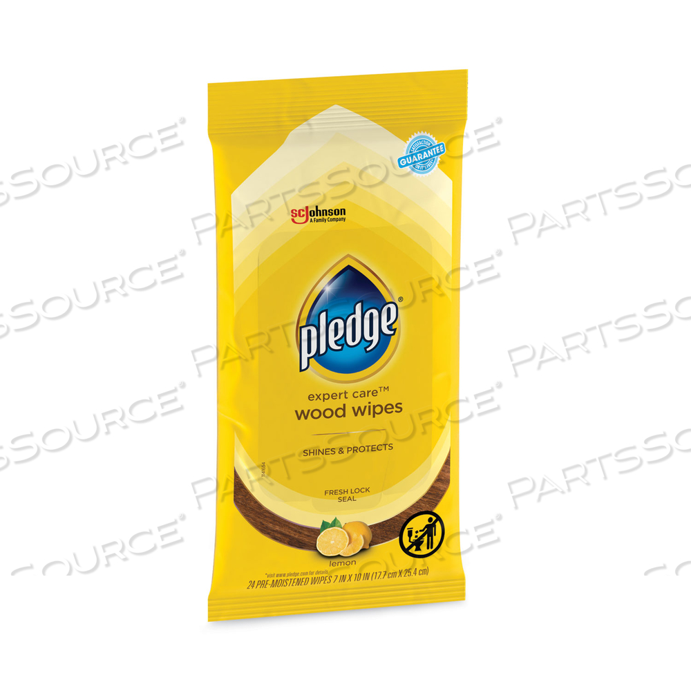 LEMON SCENT WET WIPES, CLOTH, 7 X 10, WHITE by Pledge