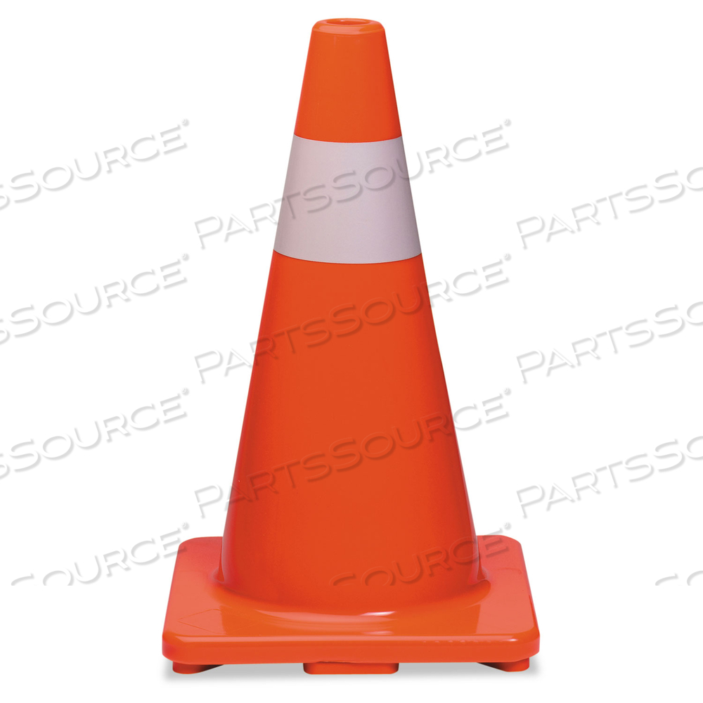 TRAFFIC CONE, 10 X 10 X 18, ORANGE/SILVER by Tatco