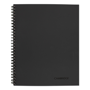 WIREBOUND BUSINESS NOTEBOOK, 1 SUBJECT, WIDE/LEGAL RULE, BLACK COVER, 11 X 8.5, 80 SHEETS by Cambridge