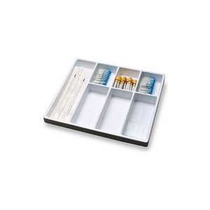 WHITE BIG 7 COMPARTMENT DRAWER ORGANIZER, 19"W X 18"D X 2"H by TrippNT, Inc