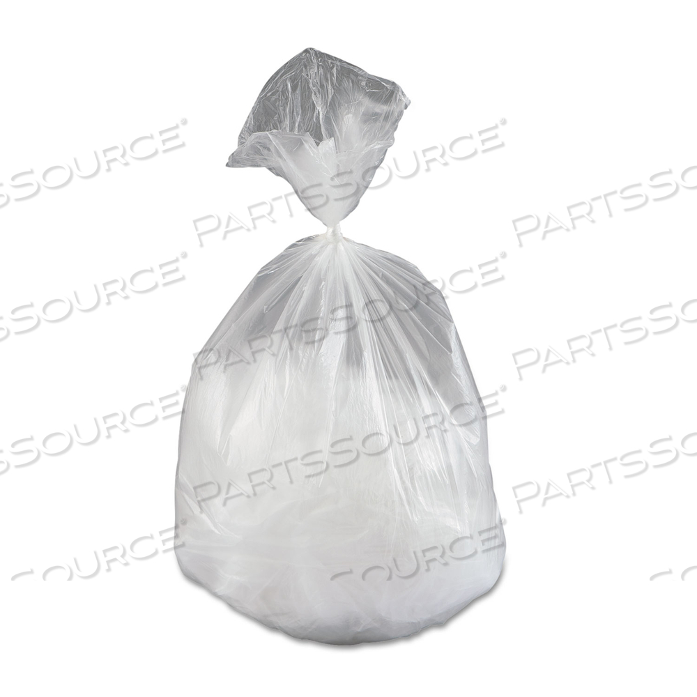 HIGH-DENSITY COMMERCIAL CAN LINERS VALUE PACK, 60 GAL, 12 MICRONS, 38" X 58", CLEAR, 25 BAGS/ROLL by Inteplast Group