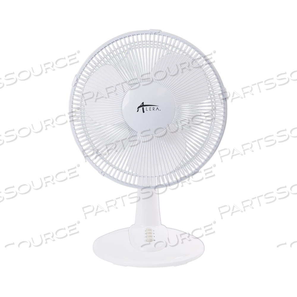 12" 3-SPEED OSCILLATING DESK FAN, PLASTIC, WHITE by Alera 12" 3-SPEED OSCILLATING DESK FAN, PLASTIC, WHITE by Alera