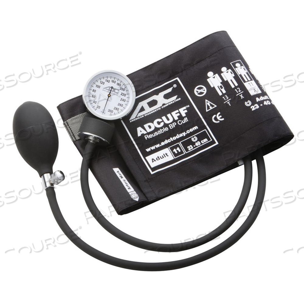 2-TUBE ADULT BLACK DIAL DISPLAY POCKET ANEROID SPHYGMOMANOMETER by American Diagnostic Corporation (ADC)
