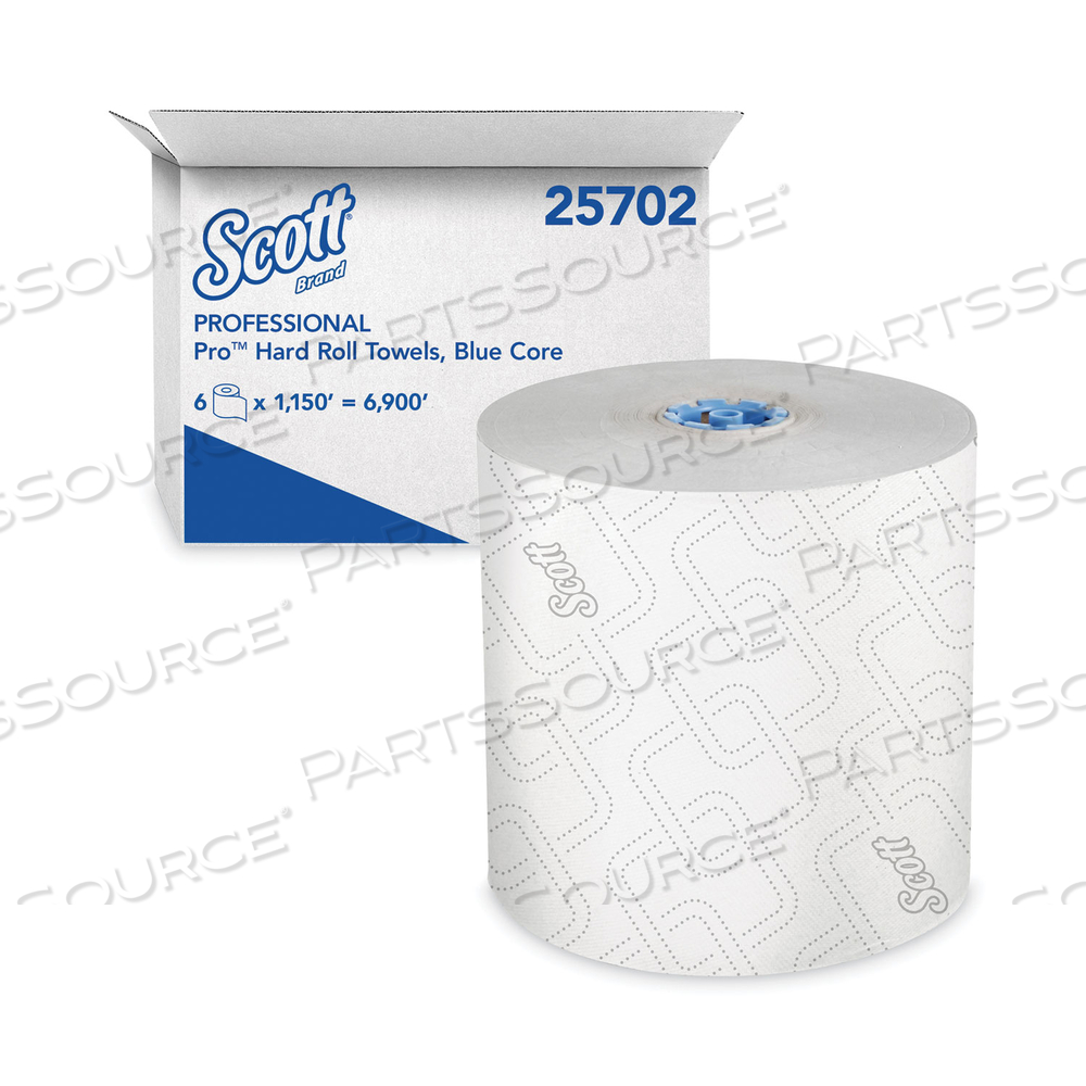 PRO HARD ROLL PAPER TOWELS WITH ELEVATED SCOTT DESIGN FOR SCOTT PRO DISPENSER, BLUE CORE ONLY, 1,150 FT ROLL/CARTON by Scott