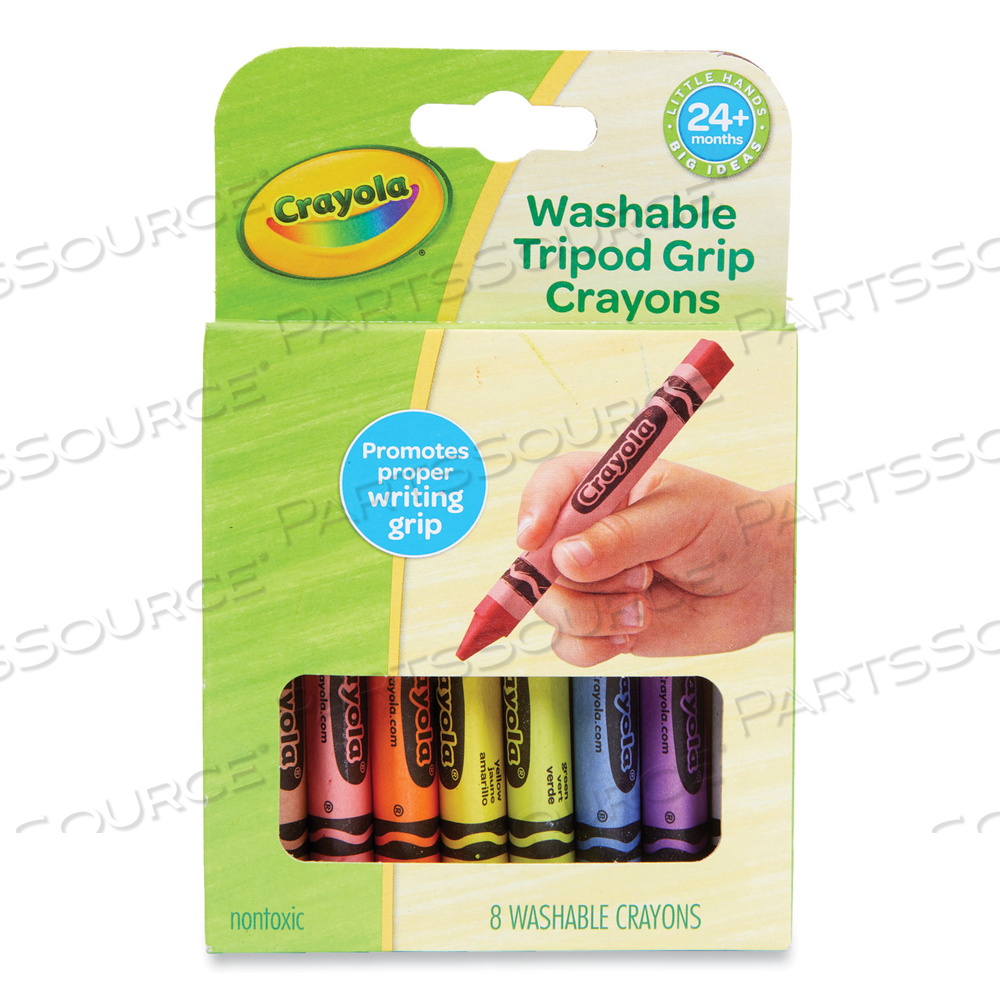 WASHABLE TRIPOD GRIP CRAYONS, ASSORTED COLORS by Crayola