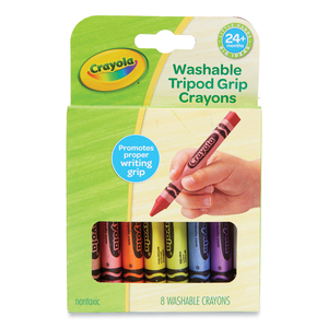 WASHABLE TRIPOD GRIP CRAYONS, ASSORTED COLORS by Crayola