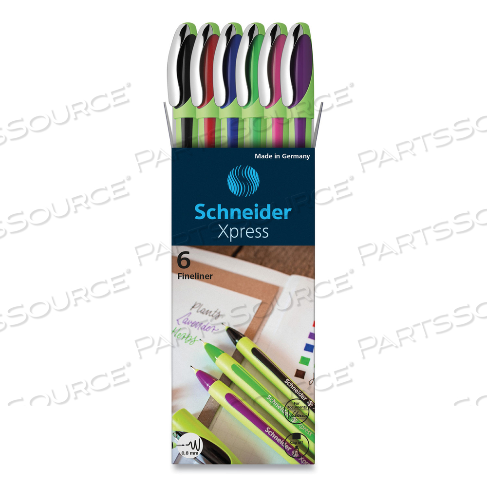 XPRESS FINELINER PEN, STICK, FINE 0.8 MM, ASSORTED INK AND BARREL COLORS by Schneider