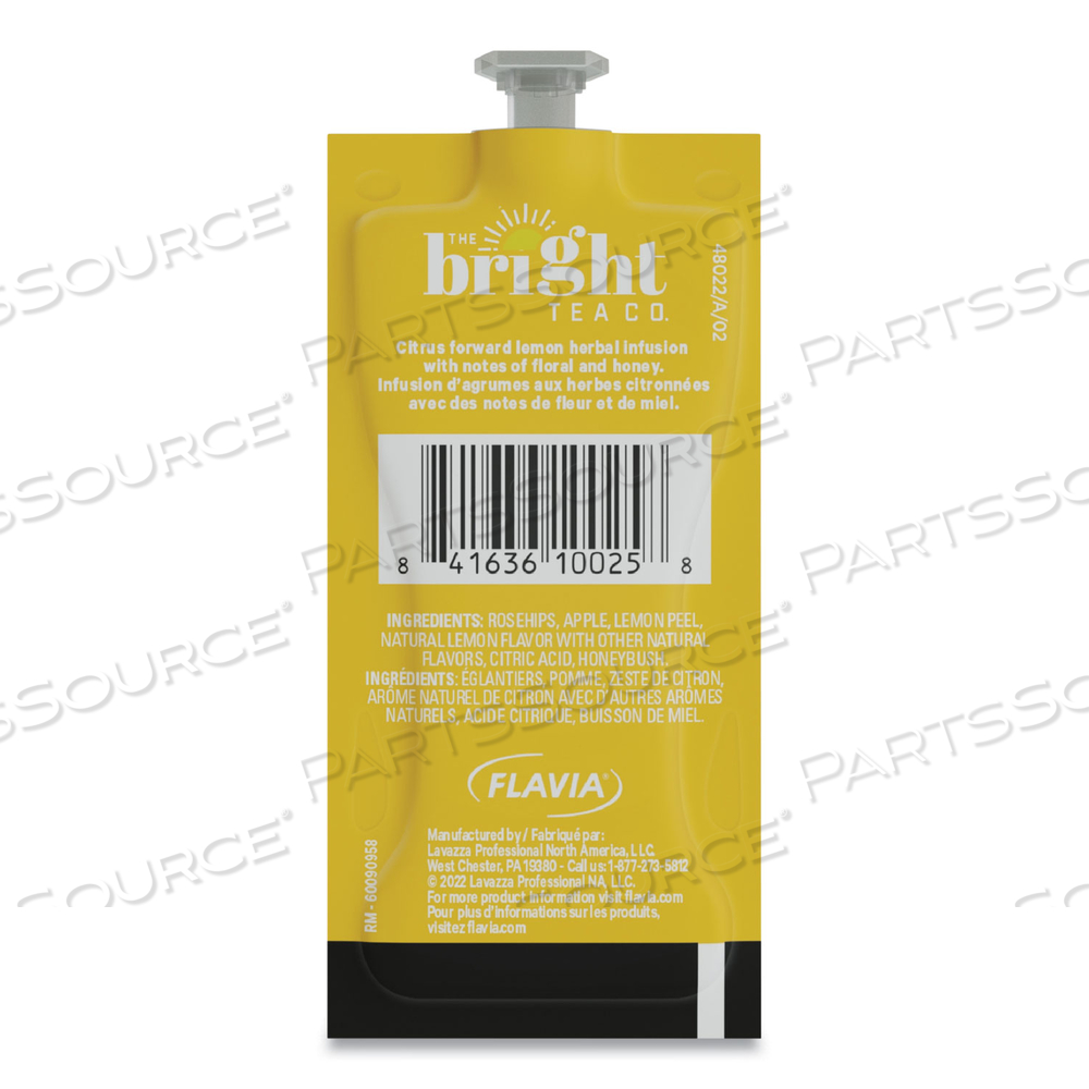 THE BRIGHT TEA CO. LEMON HERBAL TEA FRESHPACK, LEMON, 0.11 OZ POUCH by FLAVIA THE BRIGHT TEA CO. LEMON HERBAL TEA FRESHPACK, LEMON, 0.11 OZ POUCH by FLAVIA