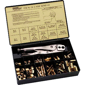 HOSE REPAIR KITS-FITTINGS, CRIMPING TOOL, FULL COLOR LABEL/DESCRIPTION CHART - 3/16", 1/4" HOSE I.D. by ORS Nasco HOSE REPAIR KITS-FITTINGS, CRIMPING TOOL, FULL COLOR LABEL/DESCRIPTION CHART - 3/16", 1/4" HOSE I.D. by ORS Nasco