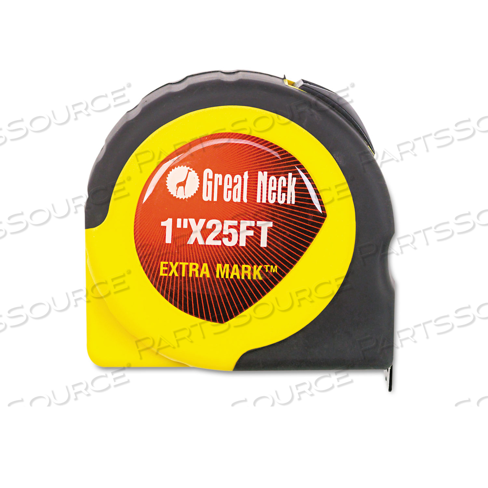 EXTRAMARK POWER TAPE, 1" X 25 FT, STEEL, YELLOW/BLACK 