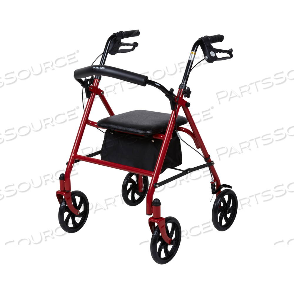 4-WHEEL ROLLATOR, RED by McKesson