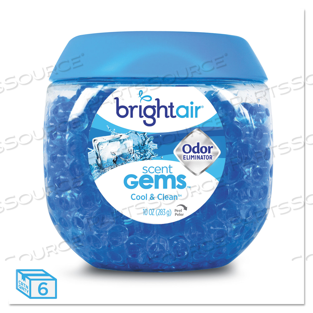 SCENT GEMS ODOR ELIMINATOR, COOL AND CLEAN, BLUE, 10 OZ JAR by Bright Air SCENT GEMS ODOR ELIMINATOR, COOL AND CLEAN, BLUE, 10 OZ JAR by Bright Air