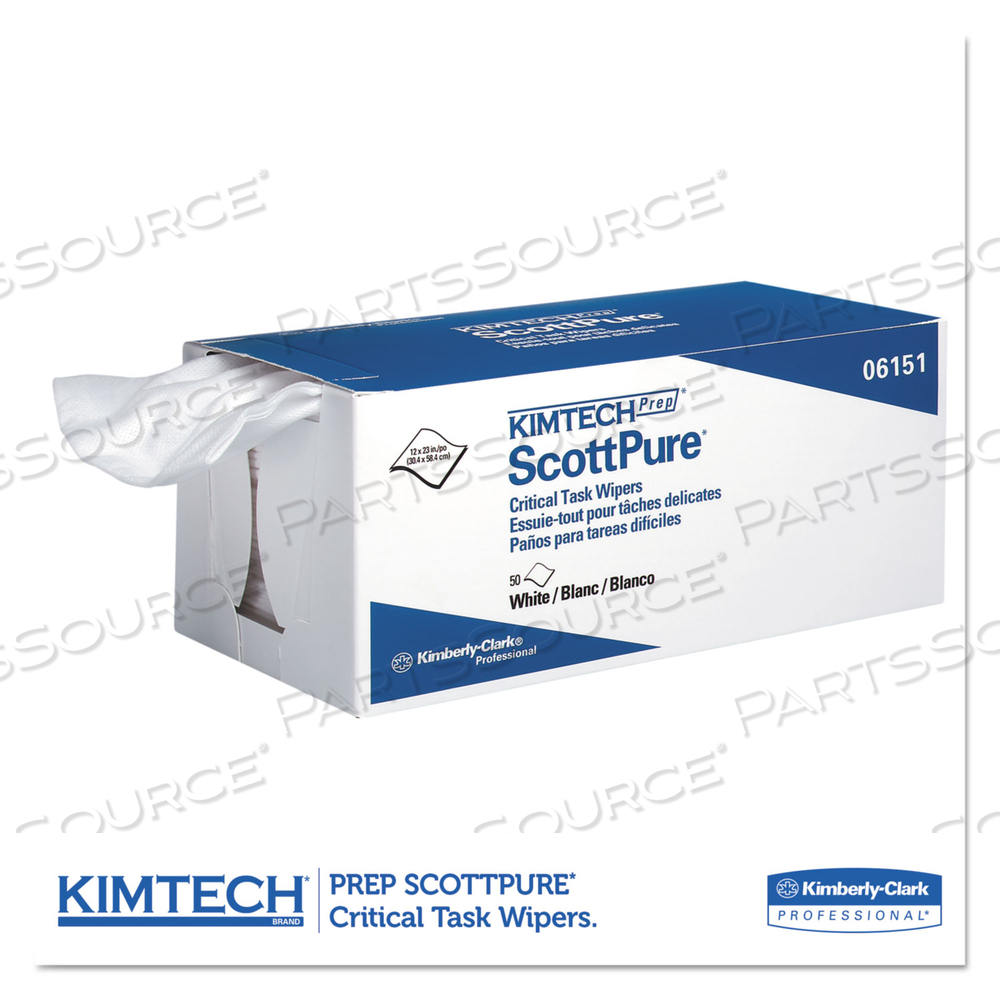 SCOTTPURE CRITICAL TASK WIPERS, 12 X 23, WHITE by Kimtech