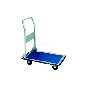 FOLDING HANDLE STEEL PLATFORM TRUCK 35X23 5" RUBBER CASTERS by Wesco
