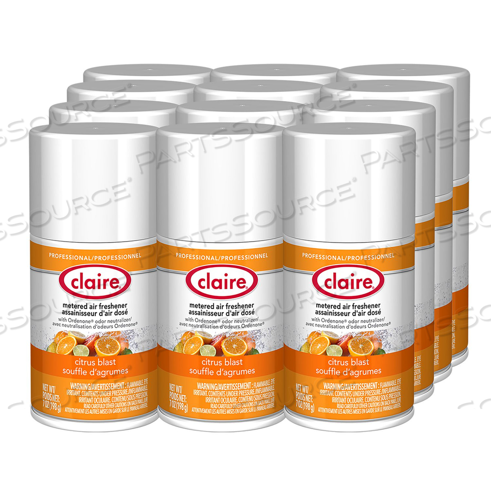 METERED AIR FRESHENER, 7 OZ AEROSOL SPRAY, CITRUS BLAST by Claire METERED AIR FRESHENER, 7 OZ AEROSOL SPRAY, CITRUS BLAST by Claire